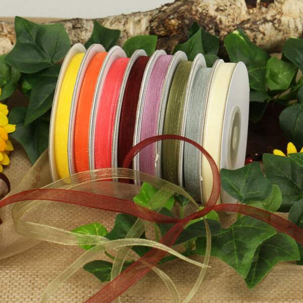 Chiffonbänder Set 8 Rollen, je 6mm breit, 25m lang