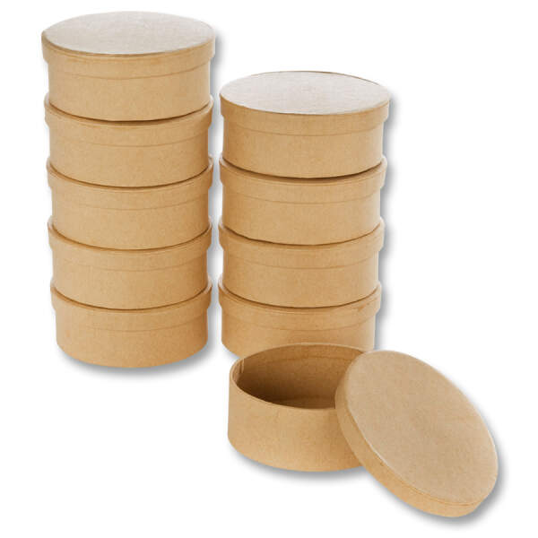 Pappbox braun oval, 10 Pappboxen