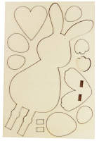 Stehfigur Hase, ca. 19 cm hoch, Sperrholz gelasert