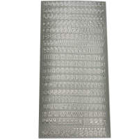 Konturensticker silber 1 Stickerbogen Kleinbuchstaben und...