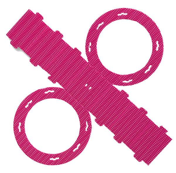 Rundlaternen Rohlinge 5er Pack pink aus Wellpappe
