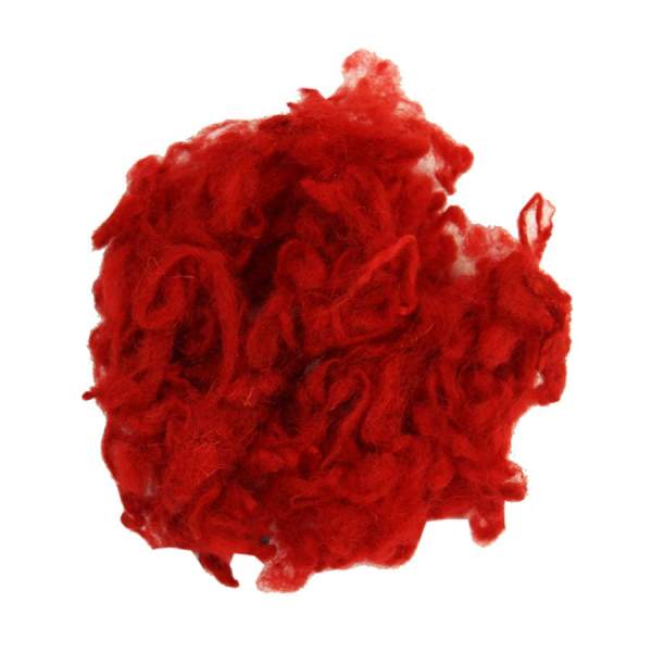 Wollflocken aus Schafschurwolle, 10g, rot