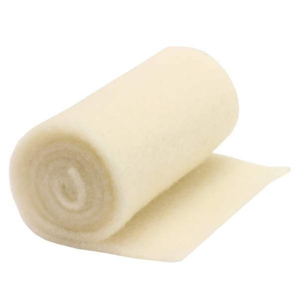 Filzband, Topfband, weiß 5mm dick, 15 cm breit, 1 m lang, aus Schafschurwolle