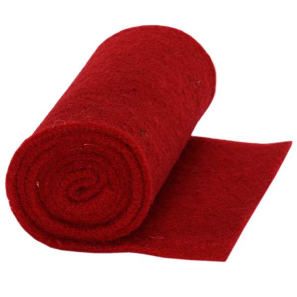 Filzband, Topfband, rot 5 mm dick, 15 cm breit, 1 m lang, aus Schafschurwolle