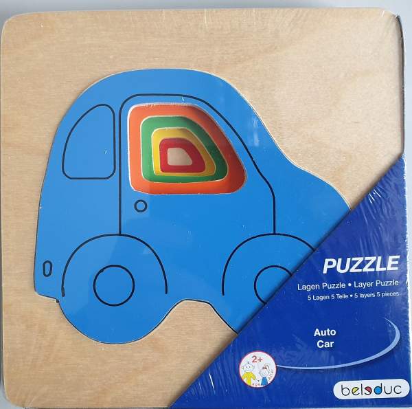 Lagenpuzzle Auto 5 teiliges Schichtpuzzle
