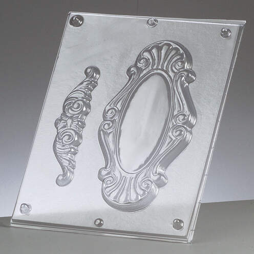 Reliefform Ornamente, 2-teilig h 13 + 18 cm