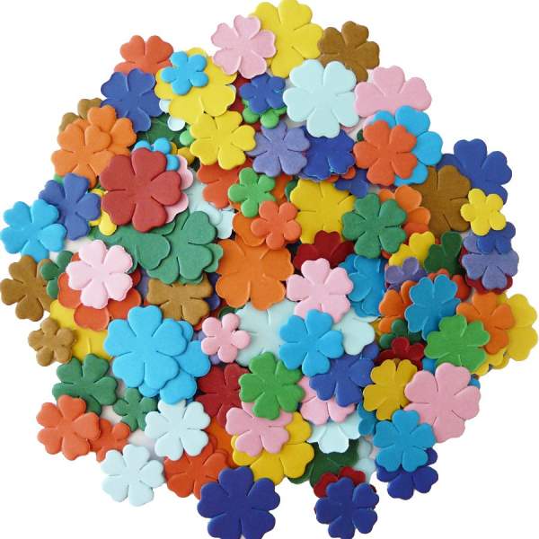 Papierblumen 20g, bunt gemischt in 3 Größen
