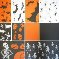 Halloweenmotivkarton 25 x 35 cm, 10 Blatt, 300g/m²