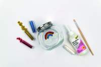 Glitter Set, 10 Dosen mit Dekomaterial und 1 Dekokleber