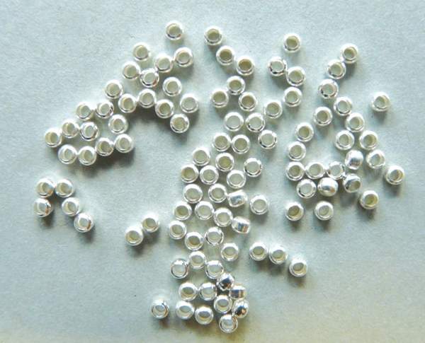 Quetschperlen ca. 100 Stk.versilbert, 2 mm, kleineren