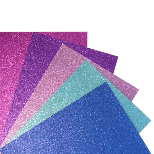 Glitterkarton Ice 5 Blatt, 24x34 cm, 300g/m² das starke Papier