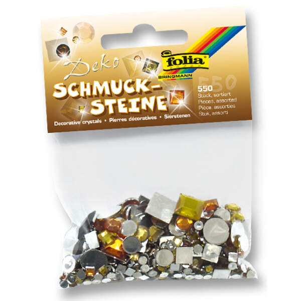 Schmucksteine Sunburst, gold/braun, eckig und rund, 550 Stück