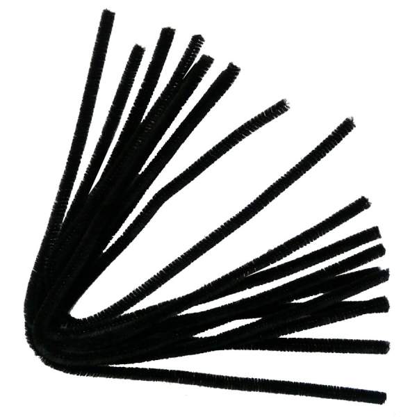 Pfeifenputzer schwarz 10 Stück, ø 8 mm / 50 cm